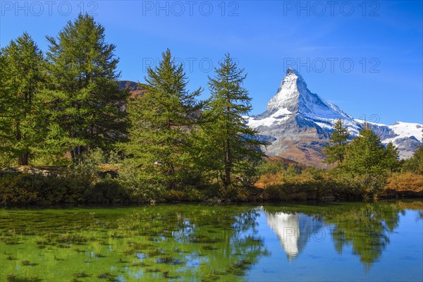 Matterhorn and mountain lake