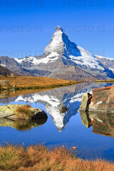 Matterhorn and mountain lake