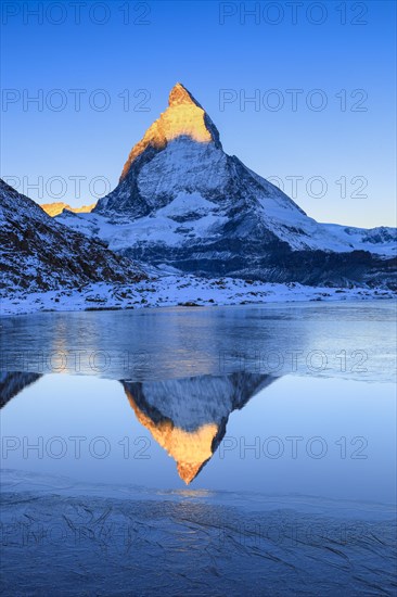 Matterhorn and mountain lake