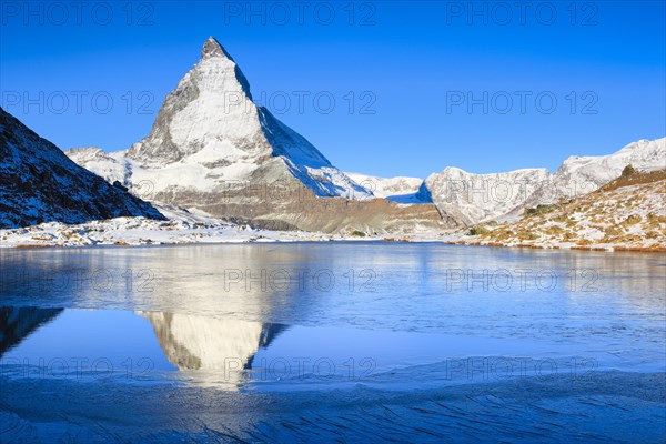 Matterhorn and mountain lake