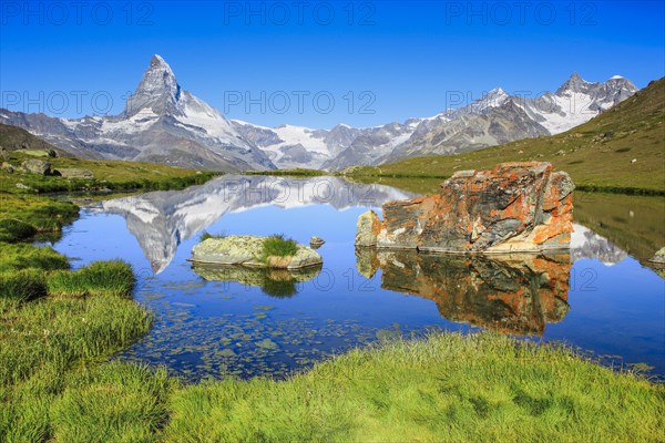 Matterhorn and mountain lake