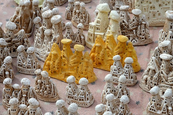 Souvenir stand with replicas of the rock dwellings