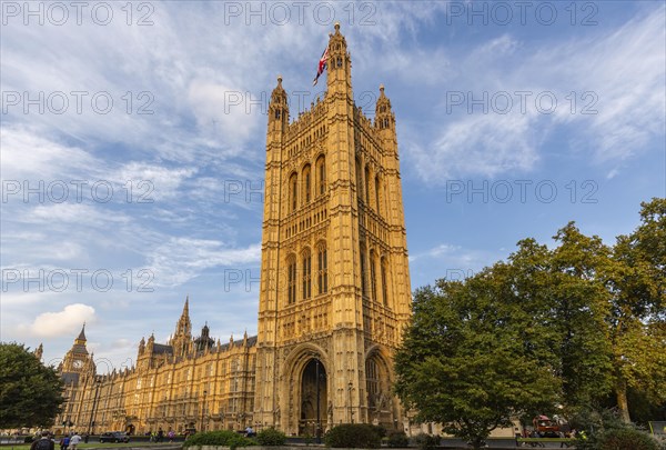 Victoria Tower with Union Jack