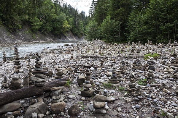 Cairn on the bank of the Breitach