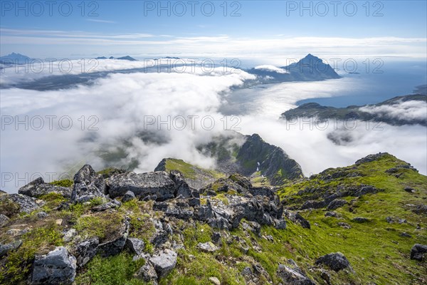 Mountain landscape in clouds