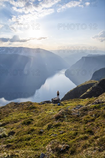 Hiker at the top of Mount Prest