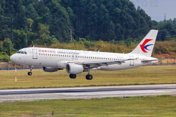 An Airbus A320 aircraft of China Eastern Airlines with registration number B-2208 at Chengdu Airport