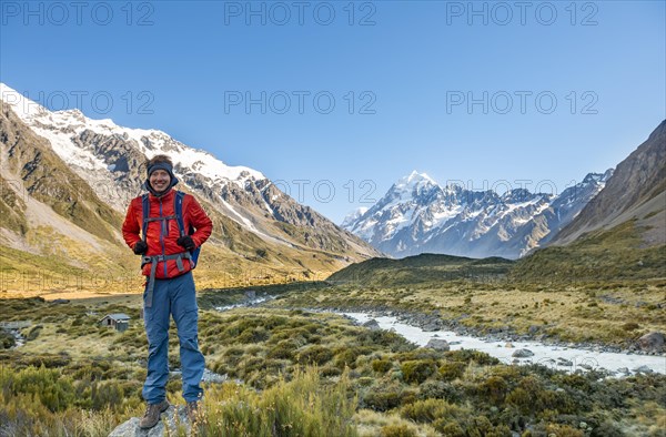 Hiker standing on a rock