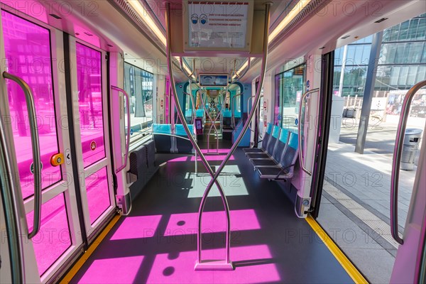 Tram Luxtram tramway tram CAF vehicle inside local traffic