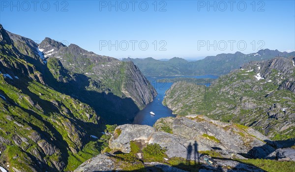 Two shadows of hikers