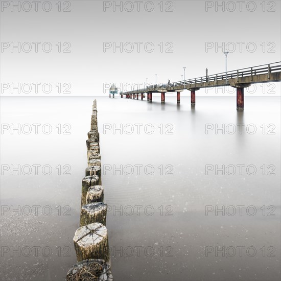 Pier with diving gondola at the Baltic resort Zingst