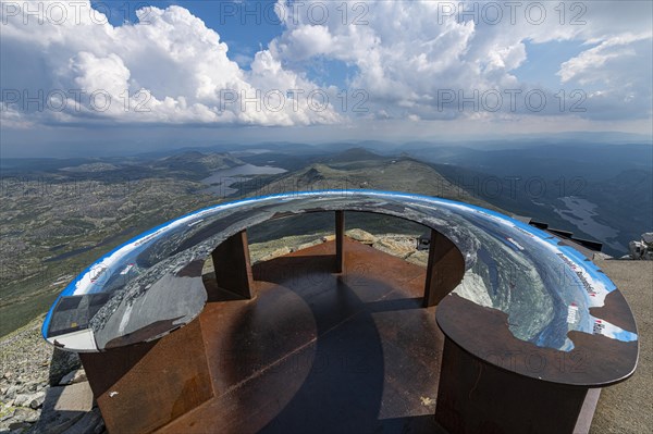 Plattform on Gausta or Gaustatoppen highest mountain in Norway