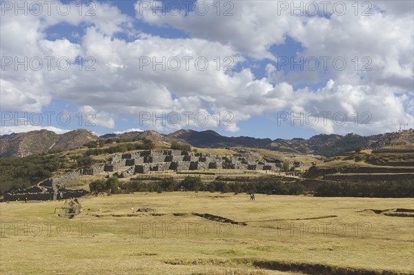 Fortress walls of the Inca ruins Sacsayhuaman