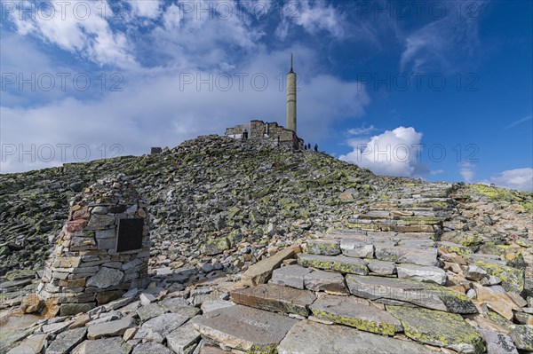 Summit installation on Gausta or Gaustatoppen highest mountain in Norway