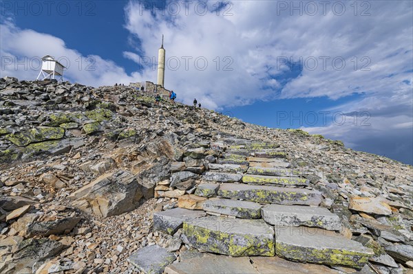 Summit installation on Gausta or Gaustatoppen highest mountain in Norway