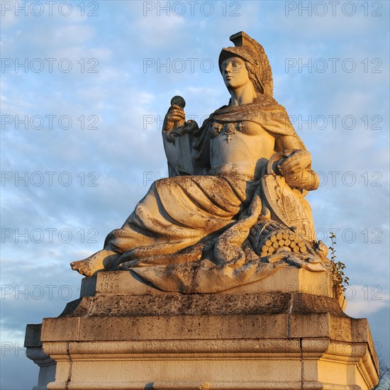 Sculpture at the entrance portal of Augustusburg Castle