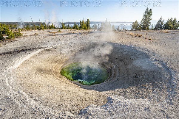 Steaming hot spring