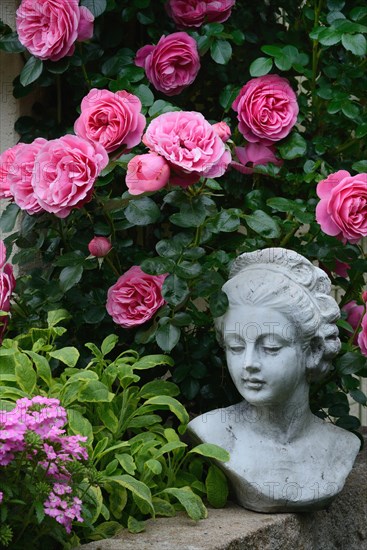 Female bust with roses