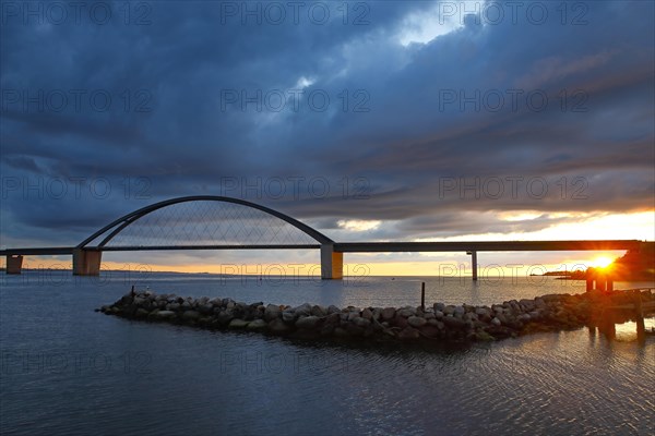 Fehmarnsund Bridge in the last evening light