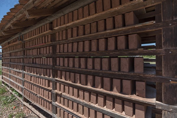 Drying racks of the finished bricks