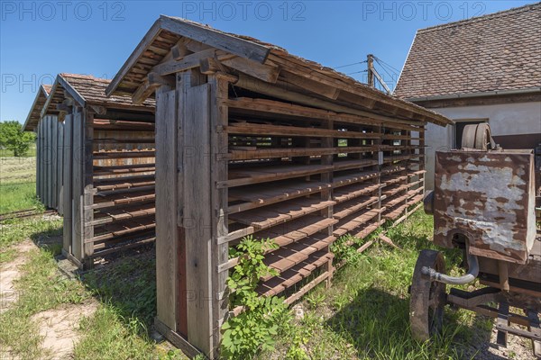 Drying racks of the finished roof tiles