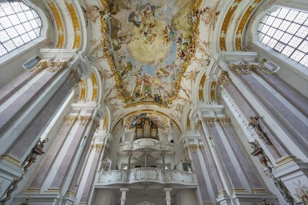 Organ gallery and ceiling frescoes