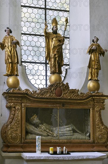 Decorated skeleton of a saint