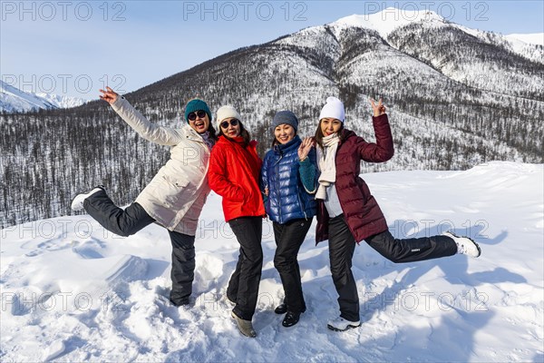 Local Yakutian girls posing