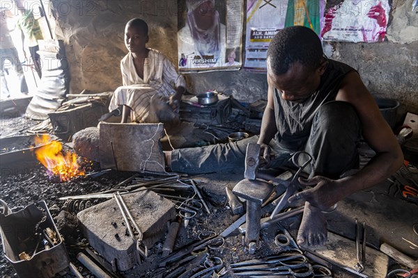 Metal workers in the bazaar