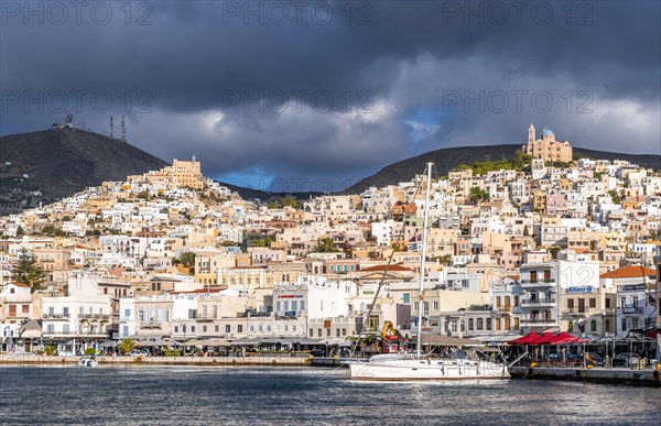 Harbour with sailboat