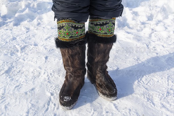 Traditional fur shoes