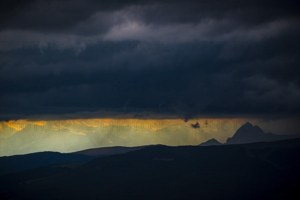 Light atmosphere after a thunderstorm with view of the peaks of the Roteck (3.337 mtr./left) and the Hochwilde (3.602 mtr./right)