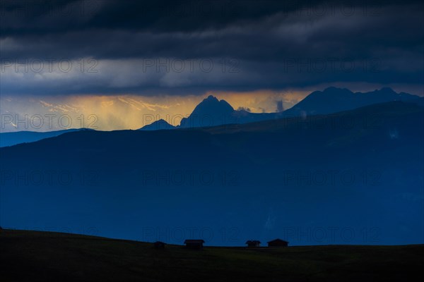 Light atmosphere after a thunderstorm with view of the peaks of the Roteck (3.337 mtr./left) and the Hochwilde (3.602 mtr./right)