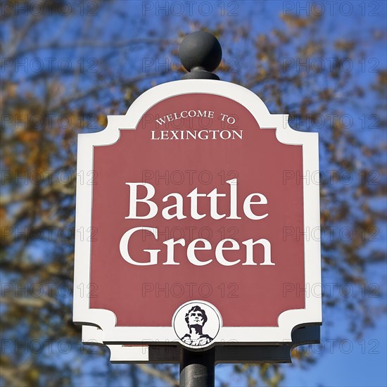 Sign that reads Welcome to Lexington Battle Green