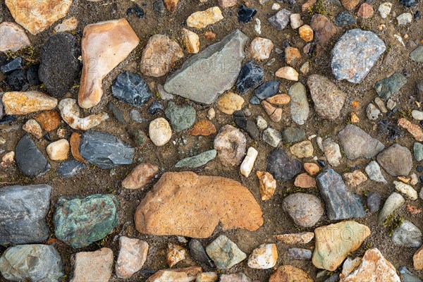 Coloured rhyolite rock and obsidian