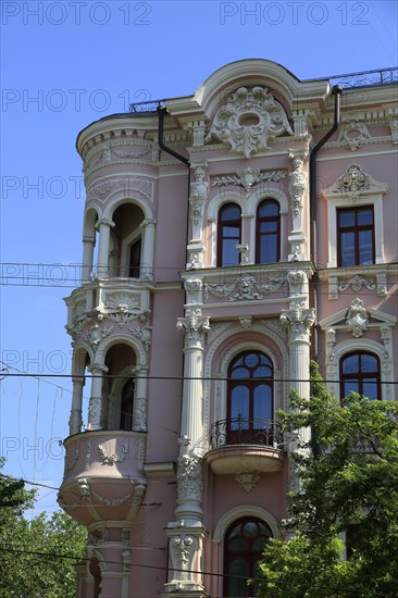 Historical house facade in Pushkin Street