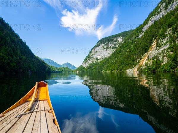 View of Lake Toplitz from a traditional barge