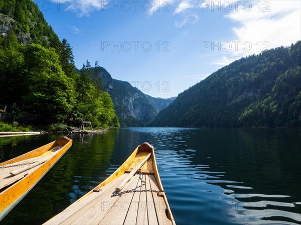 View of Lake Toplitz from a traditional barge