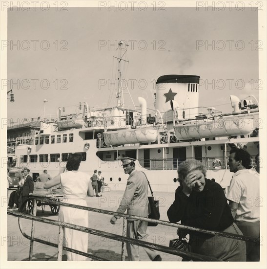 Yugoslavia in 1957: Passenger ship in the port of Rijeka
