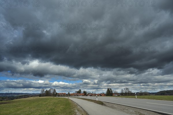 Dramatic clouds at the edge of the Alps near Munich