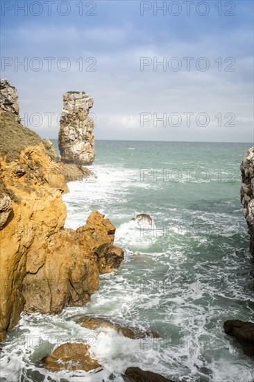 Beautiful coast of Papoa islet in Peniche