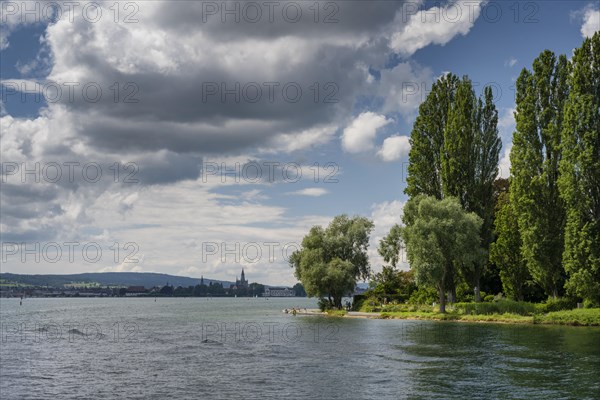 View from the Petershausen district of Constance across the Seerhein to Constance Minster