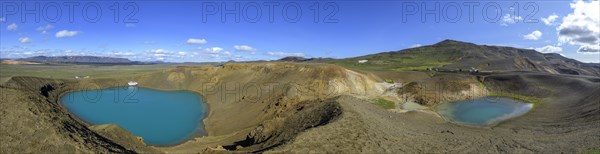 Crater lake Viti with secondary crater