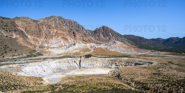 Caldera volcano with pumice fields