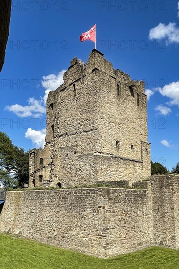 Ruin of partially reconstructed former moated castle Altendorf from the Middle Ages