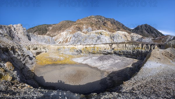 Caldera volcano with pumice fields