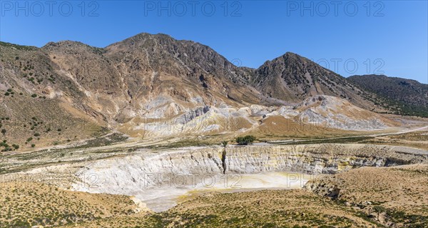 Caldera volcano with pumice fields