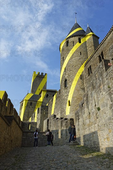 Castle La Cite with illustration from artist Felice Varini