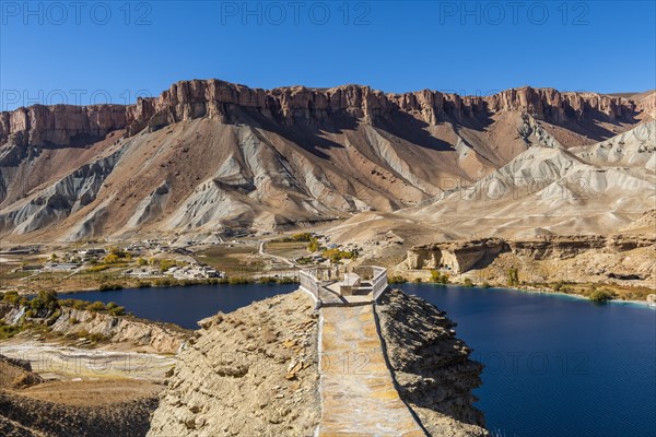 Overlook over the deep blue lakes of the Unesco National Park