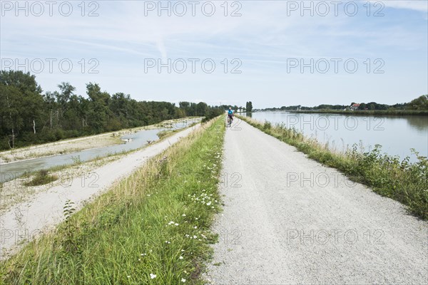 Inn cycle path with Inn and renaturalised river course